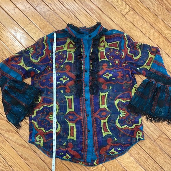 Rare Anna Sui Inc print blouse size XS - Picture 4 of 6